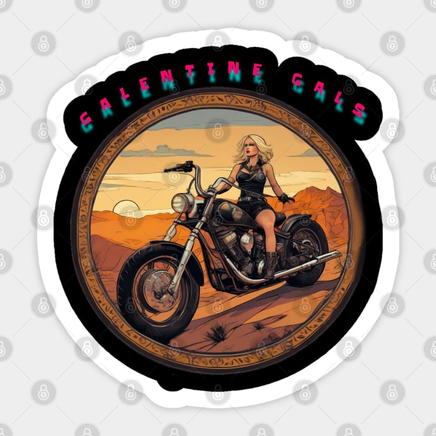 Galentines gal sunset desert ride Sticker by sailorsam1805